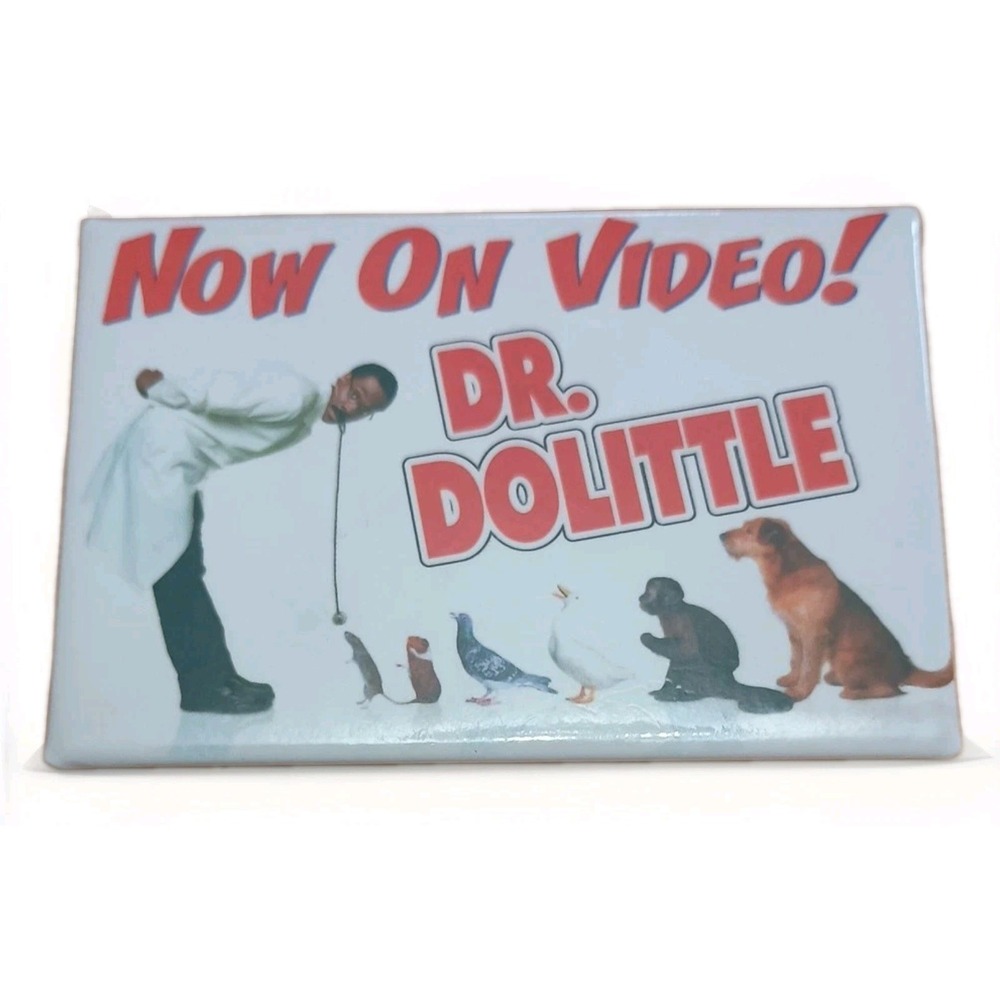 Dr. Dolittle Movie Promo Button Pin Eddie Murphy Video DVD Release Vintage 1998
